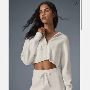 Alo Scholar Knit Cargo Full Zip Hoodie